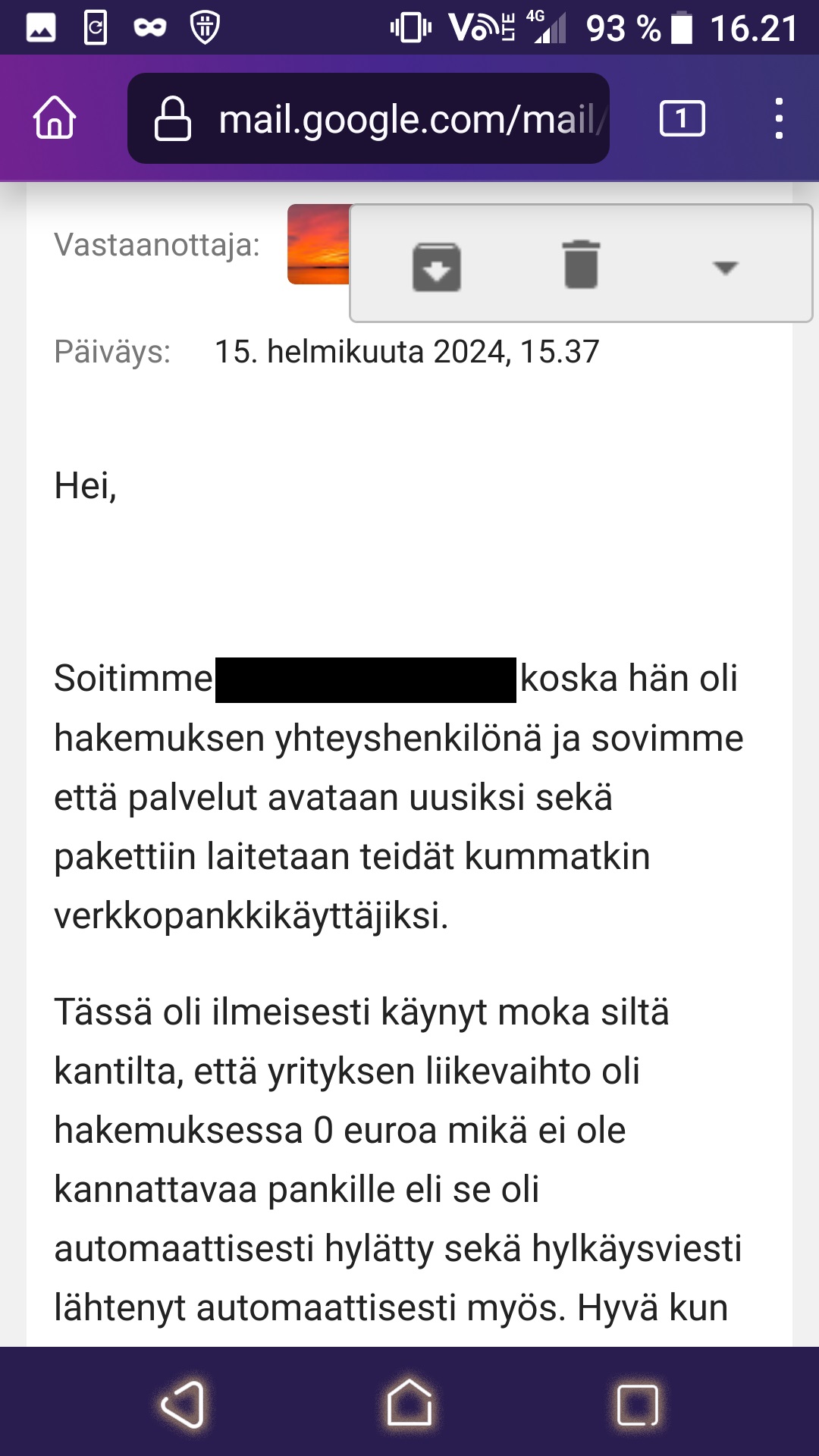 Pankin "pikku moka" viesti 2/4 