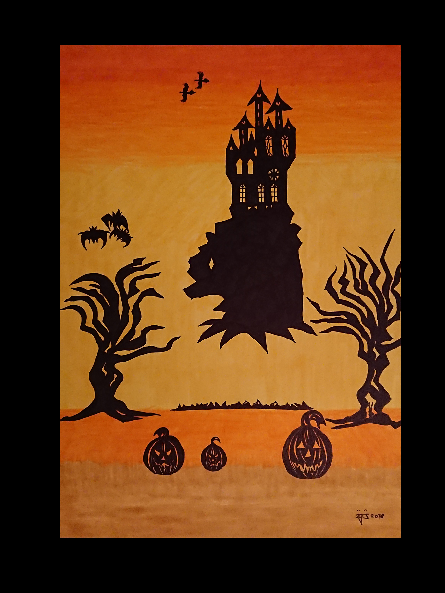 Piirros / Drawing "Halloween". 2018. © Jäämyrsky. 